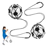 2Pcs Football Kick Trainer, Soccer Return Trainer Net Fits Ball Size 3, 4, 5, Hands-Free Soccer Kick Throw Training Aid