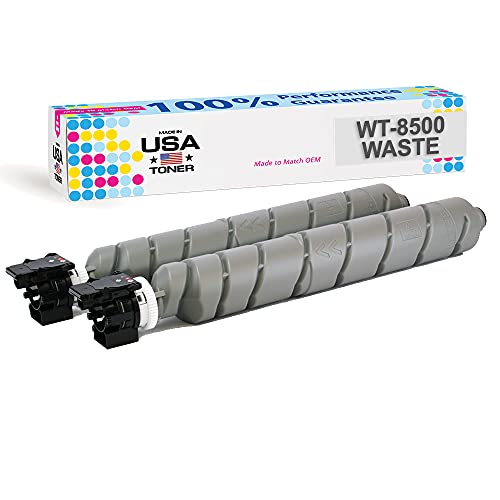MADE IN USA TONER Premium Waste Container for Kyocera Copystar P8060cdn, TASKalfa 2553ci, 3252ci, 4002i, 5002i, 5052ci, 6052ci, WT-8500, 1902ND0UN0 (2 Waste Containers)