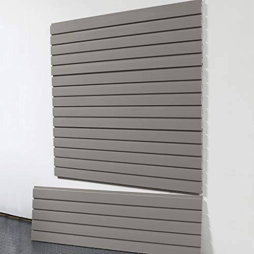 StoreWALL Heavy Duty 4' ft. Slatwall Panels (Set of 4 Panels, Covers 20 sq. ft.) (Weathered Grey Color)