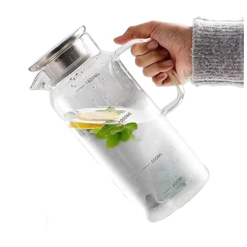 Xnuiasqe 2X Pitcher Lid and Spout - Glass Carafe for Hot or Cold Beverages, Large Iced Tea Pitcher for Juice and Homemade Drinks - Image 3