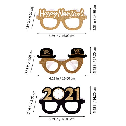 KESYOO 9Pcs 2021 óculos de Sol de Ano Novo óculos de Papel de Ano Novo óculos de Decoração Extravaga