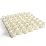 Flameless Votive Candles White Plastic Flickering LED Electric Fake Tea Lights Long Lasting Battery 