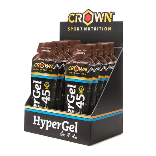 Crown Sport Nutrition HyperGel 45 | Gel Energético con 45 g de Carbohidratos en Ratio 1:0,8 + Sodio (165-400 mg) | Sin y con cafeína (80 mg/gel) | Textura fluida | Certificado Informed-Sport