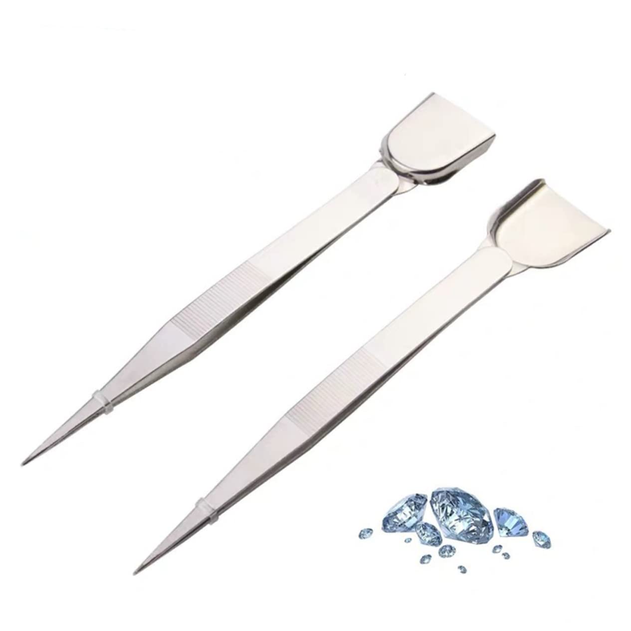 NUOBESTY 44piezas Herramientas Para Joyería Con De Inoxidable y Pala Para Diamantes y Cuentas Bandejas Triangulares Para Manualidades y Organización De Pequeñas