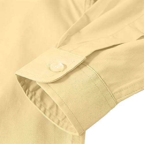 Image of Boys' Button Down Dress Shirts Kids Long Sleeve Solid Collared Uniform Shirt for Toddler Boy (Size 2T-20)