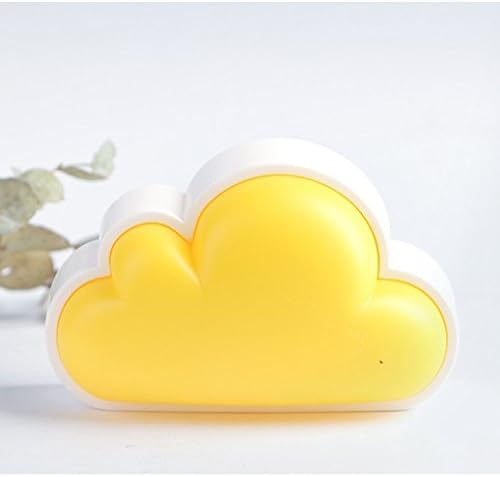 LoveNite Cloud Light Sensor Night Light for Baby Nursery Child,Intelligent LED Wall Lamp Plug in for Bedside Bedroom Hallway (White Yellow)