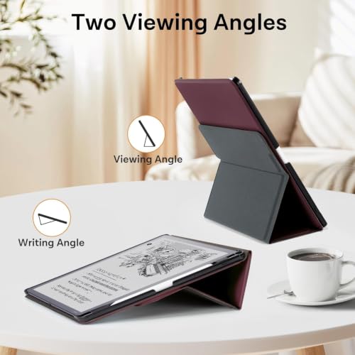 Image of CoBak Case for 11 inch Kindle Scribe 3rd Generation 2025, Kindle Scribe Colorsoft with Two Viewing Angles - All New PU Leather Cover with Auto Sleep Wake, Pen Holder. Fig
