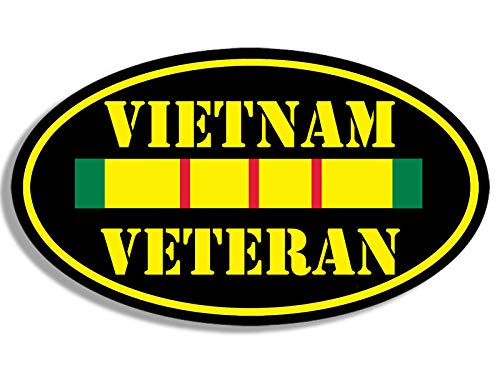 MAGNET 3x5 inch Oval VIETNAM VETERAN Sticker - decal army vet military ribbon bumper Magnetic vinyl bumper sticker sticks to any metal fridge, car, signs -  OLS Studios, OLSSTUDIOS-AV-MAGS-0233
