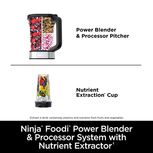 Ninja SS300C, Foodi 3in1 Power Blender & Processor System with Nutrient Extractor, 5 Auto-iQ Presets, Silver, 1200W (Canadian Version), 72oz - Image 5