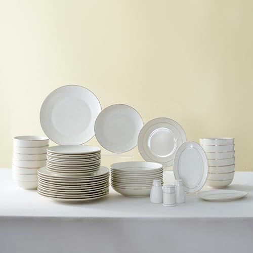 Bone China Tafelservice für 12 Personen mit goldenem Dekor.