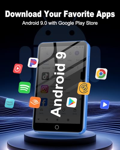 Image of MP3 Player with Bluetooth and WiFi, ZAQE 80GB Storage & Android OS, 4 inch Touch Screen, FM Radio, Kids MP3 & MP4 Player with Spotify Google Play Store, Portable Media Player