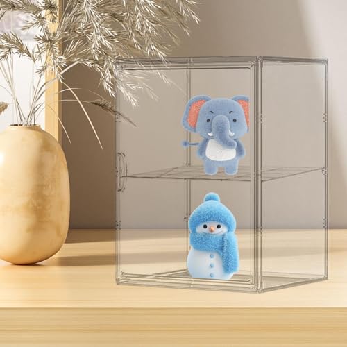 Rangement de à double couche pour figurines avec vitrine de présentation