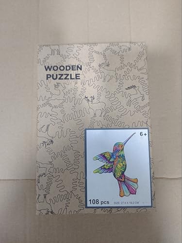 BananMelonBM Hummingbird Wooden Puzzles for Adults, 108 PCS Animal Unique Shaped Wooden Jigsaw Puzzles - 7.55 x 10.78 Inches, Creative Gift for Teenagers and Adults - Image 8