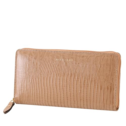 Mariart 97N Carteira de Zíper Feminina de Couro Bovino Legítimo (Nude)