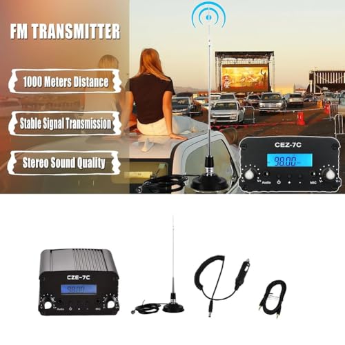 Transmisor de radio FM con potencia dual regulable 1W y 7W para estaciones locales 3