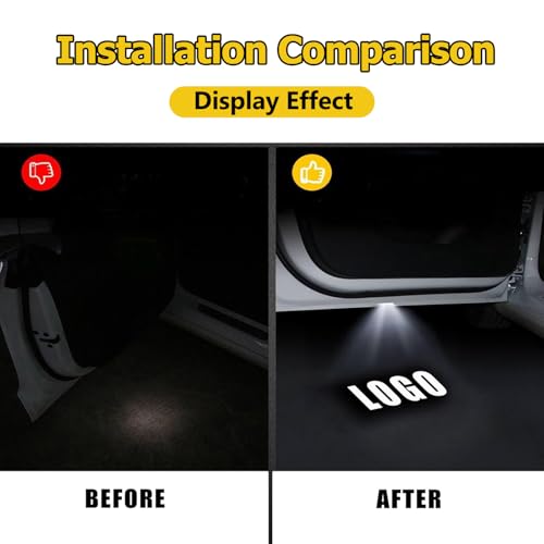 4 Piezas Lámparas LED con Proyector Logo para Puertas de Auto miniatura 2