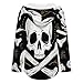 Womens Bodysuit Skull and Crossbones Art T Shirts Long Sleeve Hoodie V Neck Pullover Tops, 2026