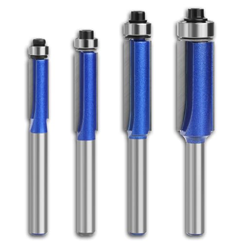 BENESOON 4PCS Flush Trim Router Bit Set 1/4 Inch Shank