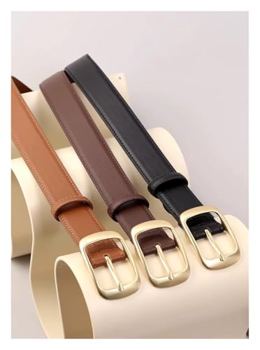 Cowskin Leather Belt for Women Gold Pin Buckle Jeans Black Belt Luxury Vintage Female Skinny Waistband4