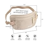Money Belt for Travel - Hidden Travel Pouch Protect Your Credit and Money With RFID Blocking Passport Holder Waist Wallet (Khaki) - Image 2