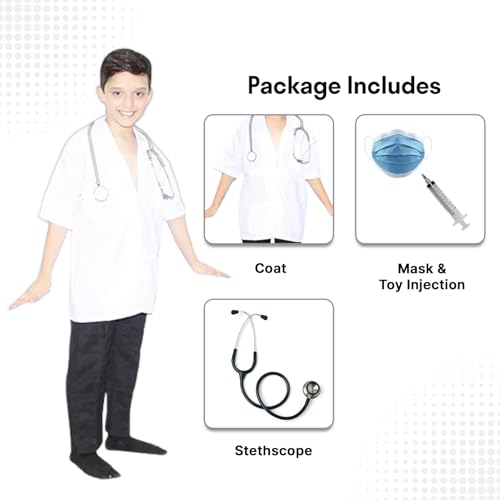 Image of Kaku Fancy Dresses Our Helper Costume for Boys & Girls | Social Helper Doctor, Nurse, Fireman, Postman, Teacher, Farmer Dress For Kids