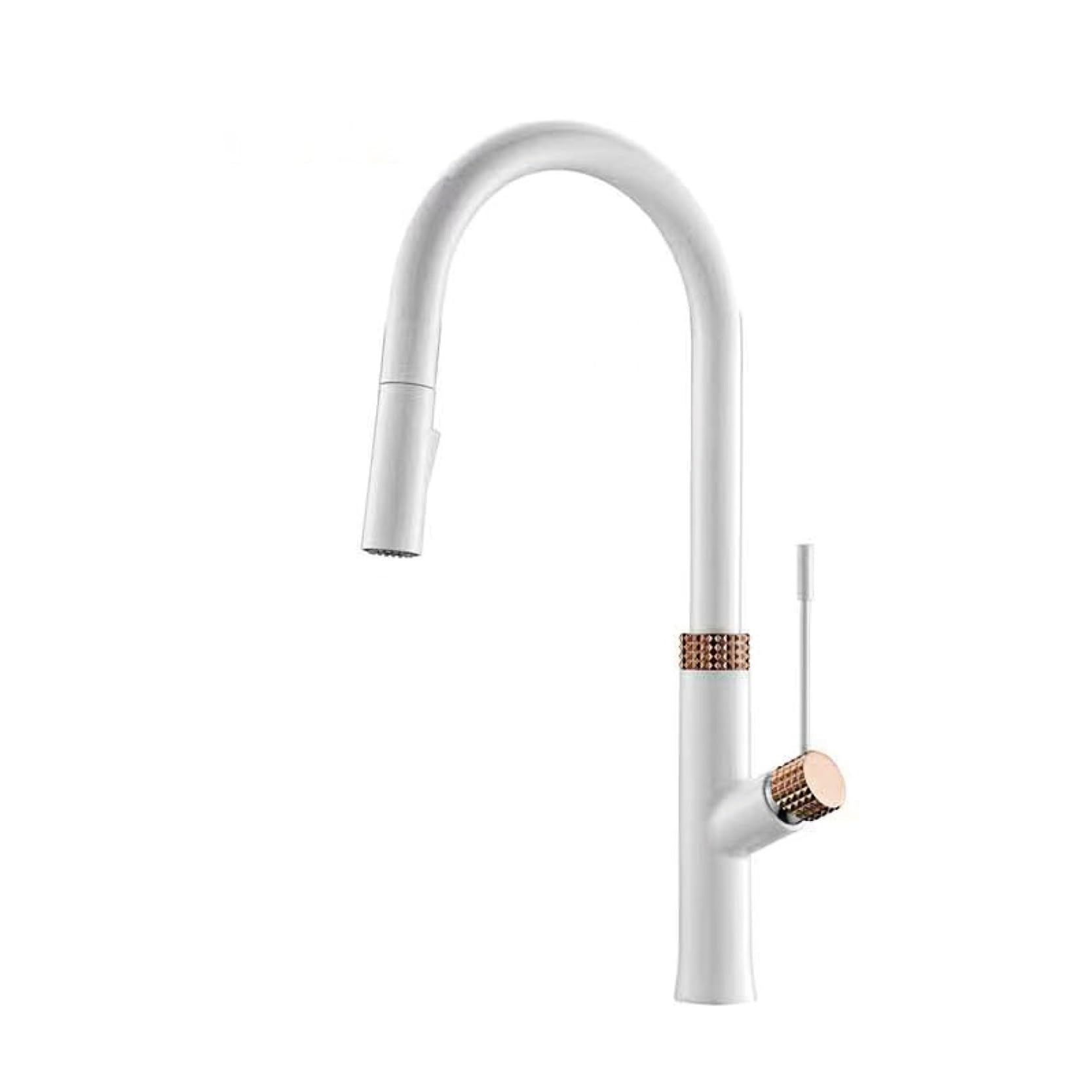 Robinet de salle de bain laiton mitigeur lavabo blanc double contrôle
