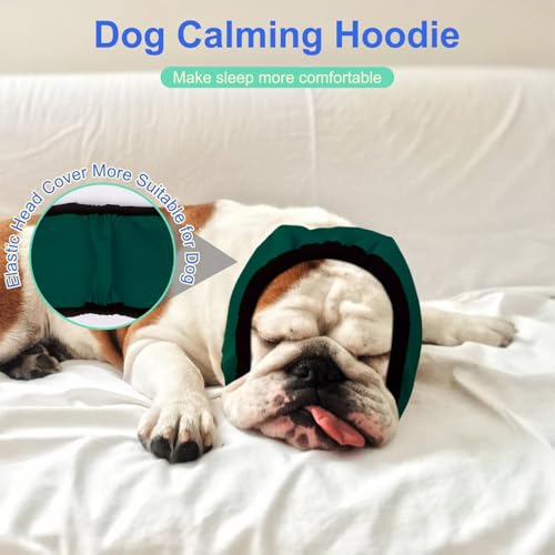 Image of MIGOHI Dog Ear Muffs Noise Protection, Calming Hoodie with Soft Padding-Adjustable Headphones for Dog, Hook & Loop Headband for Dogs, S, Green