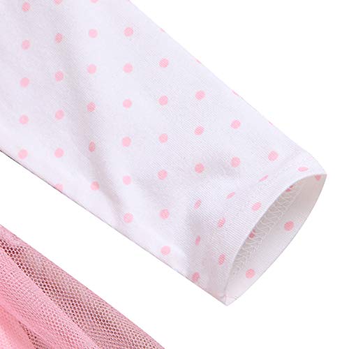 Odasdo Newborn Infant Baby Girl First 1St Birthday Party Princess Tutu Tulle Dress Donut Print Golden One Year Party Cake Smash Outfit Long Sleeve Cotton Casual Clothes + Headband 2Pcs Set 18-24M #TOP4