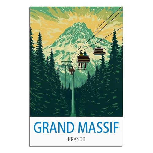 Affiche de voyage Grand Massif edition retro de qualite superieure 60x90