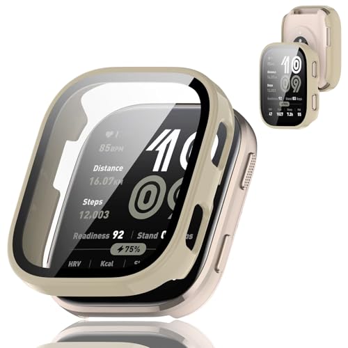 For amazfit bip 6�J�o�[ �Ή� amazfit bip 6 �yESEENN�zPC+�K���X�f�� �P�[�X �S�ʕی� ���ϋv �ϏՌ� �h�o �h�� �����ߗ� �E���ȒP �����^ �J�o�[ �i�z���C�g�j