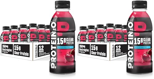 Image of Protein2o Hydration Drink - 2-in-1 Liquid Clear Whey Protein Isolate and Electrolyte Drink - 15g Protein,Vitamins B5,B6 - Post-Workout Recovery - 16.9 Fl Oz - Wild Cherry,(Pack of 24)