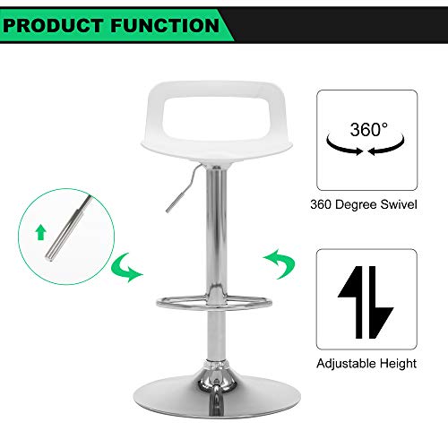Lsspaid Bar Stools Set Of 2, Adjustable Counter Height Barstools, Metal Kitchen Island Bar Chairs, White #TOP3