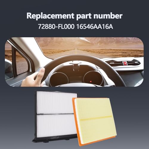 16546AA16A Cabin Air Filter and Engine Air Filter Compatible with Subaru Forest 2.5L 2019 2020 2021 2022 2023 Replaces 72880-FL000, Activated Carbon Cabin Filter