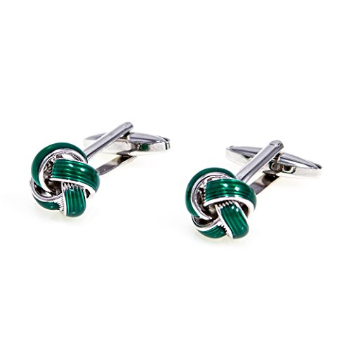 MRCUFF Green Knot Pair Cufflinks in a Presentation Gift Box & Polishing Cloth4