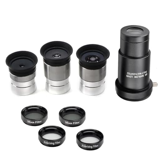 Starboosa Complete Telescope Eyepiece Set - Multi-Coated Optics - 1.25 inch Eyepiece Set with 4mm, 10mm, 20mm Lenses, 5X Barlow Lens, 2 Moon Filters, 2 Polarizing Filters