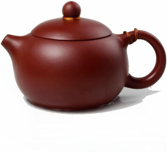 Teapot Chinese Zisha Clay Red Pot Dahongpao Xishi for Loose Gongfu Tea (M red) M 6.8oz/200ml