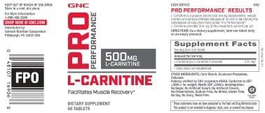 Miniatura 4 de GNC Pro Performance L-Carnitina 60 tabletas soporta la recuperación muscular