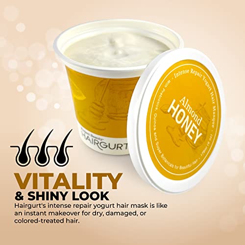 Hairgurt Intense Repair Yogurt Hair Mask For Dry Damaged Hair And Hair Growth, Deep Conditioner And Hair Care With Almond & Honey - 6Oz #TOP1
