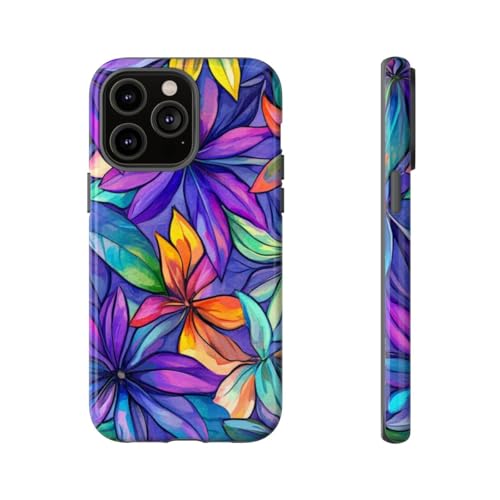 Coque iPhone 14 Pro Max solide fleurie pour protéger des chutes avec style