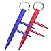 Kaiyuan Dynasty Self Defense Red & Blue Key Chain Weapons Tactiacl Tool Aluminum Safe Chain with Detachable Holder 2PC