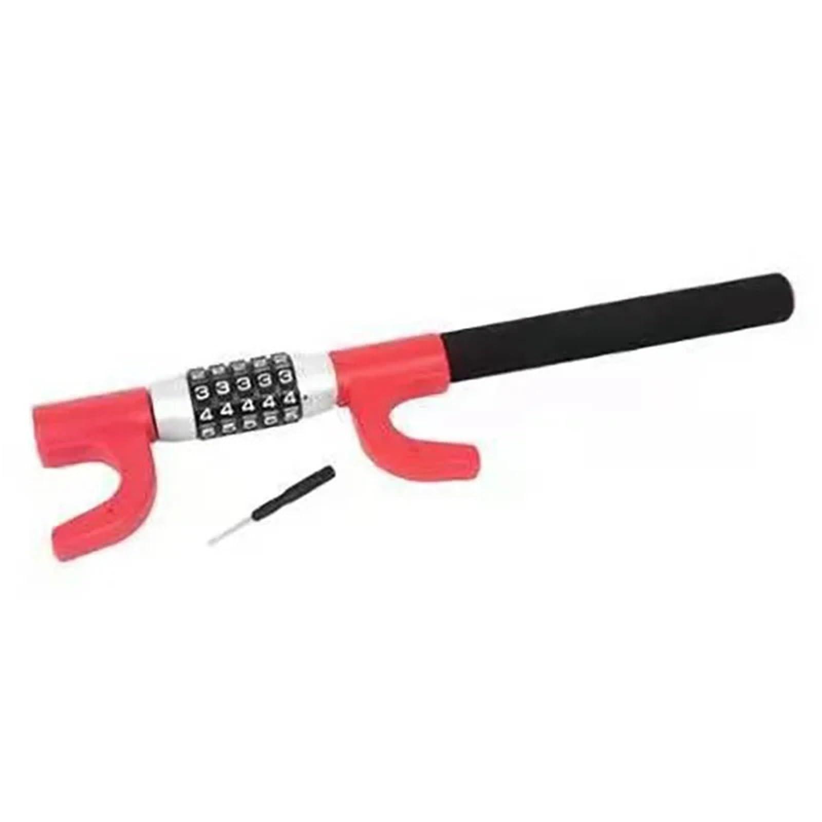 Cvndts Red Steering Wheel Lock Car Anti-Theft Combination Lock Alloy Steel High Hardness And Durable Steering Wheel Anti Theft Security Seat Belt Lock(Red)