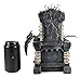 Ebros Gift Santa Muerte Black Holy Death Grim Reaper Sitting On Skeleton Skull Throne with Scythe Figurine 10.5