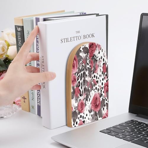 Sujetalibros de madera universal para evitar la caída de libros en el estante 7