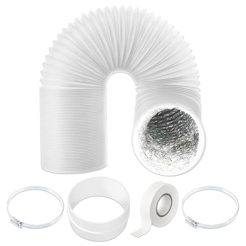 SPARES2GO Universal Air Con Vent Hose 5" x 2.5m PVC Aluminium Foil Insulated Portable Air Conditioner Duct Outlet Pipe Extension Kit