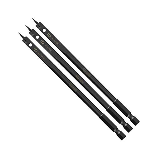 3 x SabreCut SCRIW06_3 6mm x 152mm Impact Rated Flat Wood Spade Bits for Softwood Hardwood Chipboard
