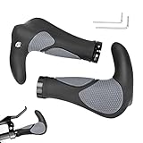 【Calidad premuim】 Estos puños de manillar están hechos de goma de alta calidad y aleación de aluminio, antideslizantes y duraderos, suaves para agarrar y cómodos para andar en bicicleta.