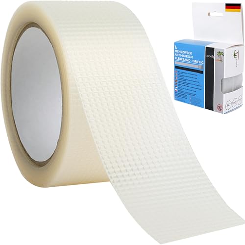 cocofy Mehrzweck Anti-Rutsch Grip Klebeband aus Gummi transparent Gummistreifen selbstklebend 5x301cm nicht abrasiv wasserfest BPA frei [NEUHEIT 2026]
