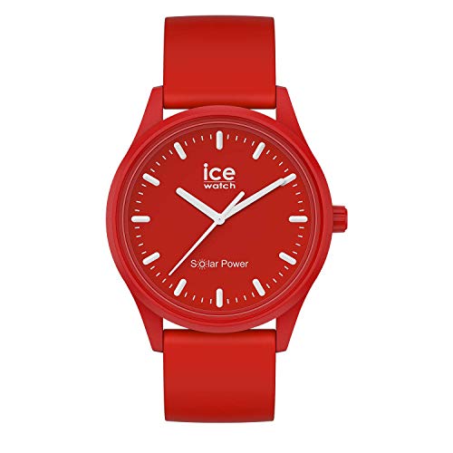 Ice-Watch - Ice Solar Power Red Sea - Montre Rouge Mixte avec Bracelet en Silicone - 017765 (Medium)