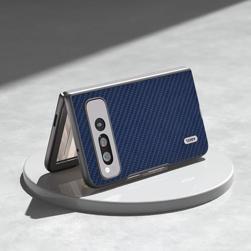 Coque Google Pixel Fold en cuir bleu marine et carbone - 4