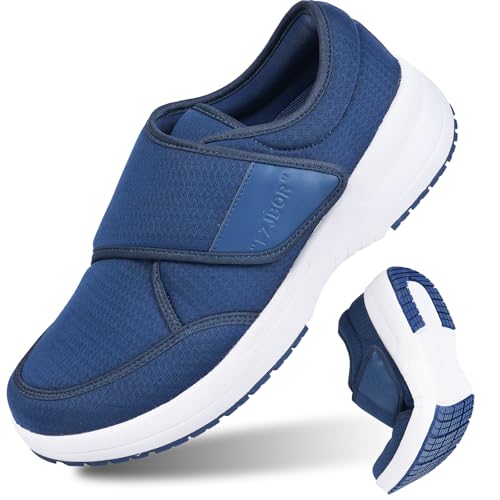 Image of Diabetic Shoes for Men Women, Adjustable Extra Wide Slip-on Walking Shoes with Arch Support, Therapeutic Cushioning for Swollen Feet Neuropathy Edema, Orthopedic Hook and Loop Closure for Seniors